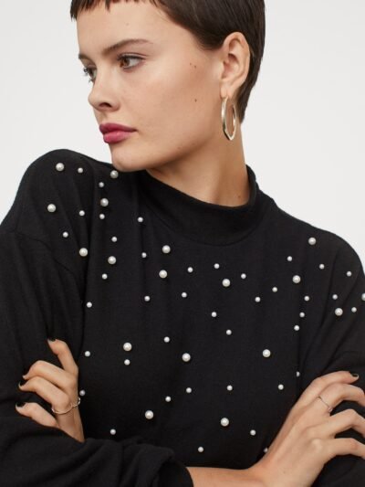 White Embellished Satin Through Blouse