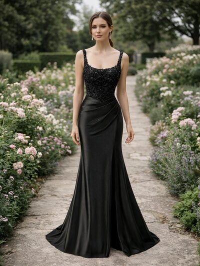 Custom Made Beaded Evening Gown