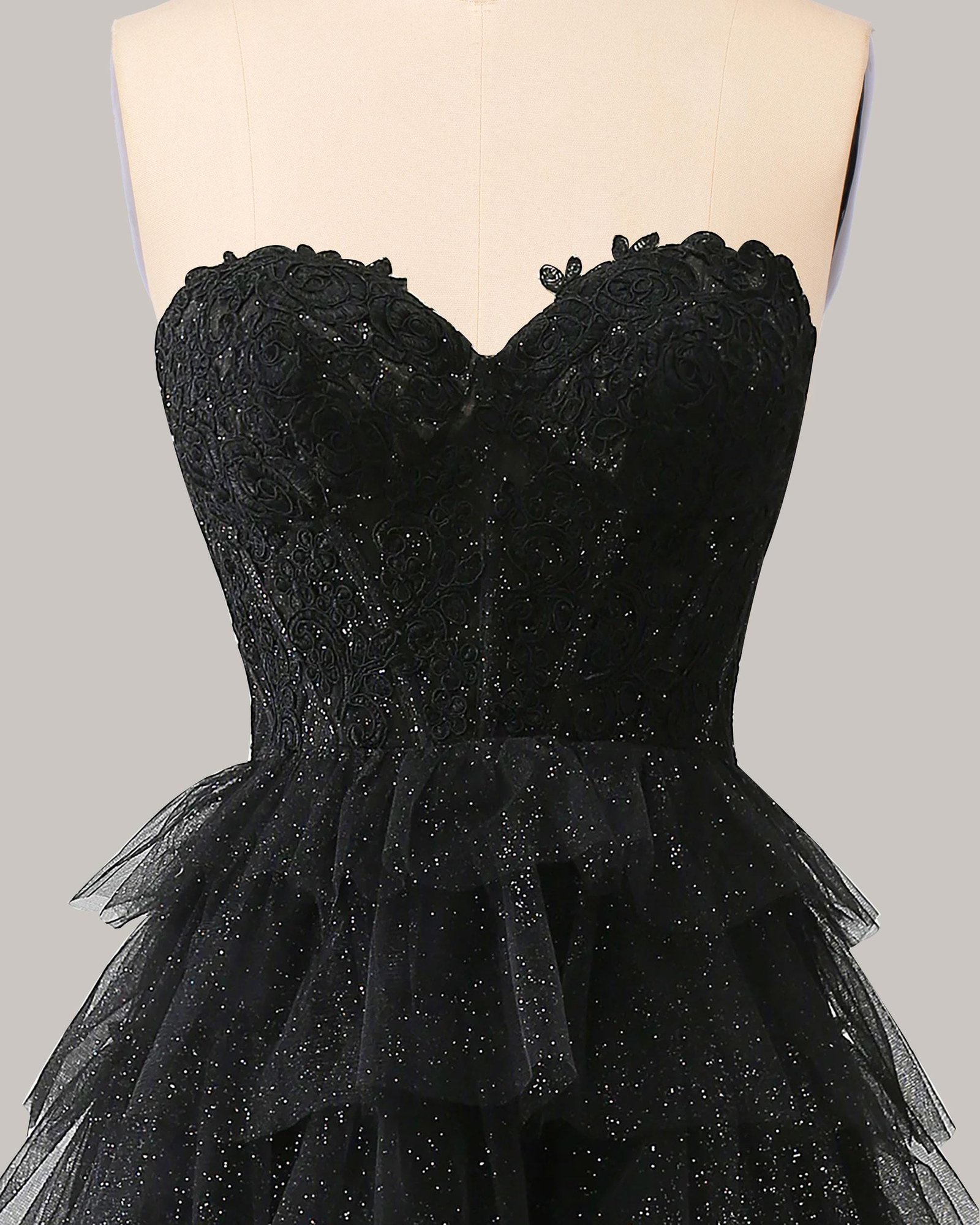 Black Prom Dress 2026 Glitter Maximalism, Custom Made Satin Evening Gown, Formal Gala Wear - Image 6