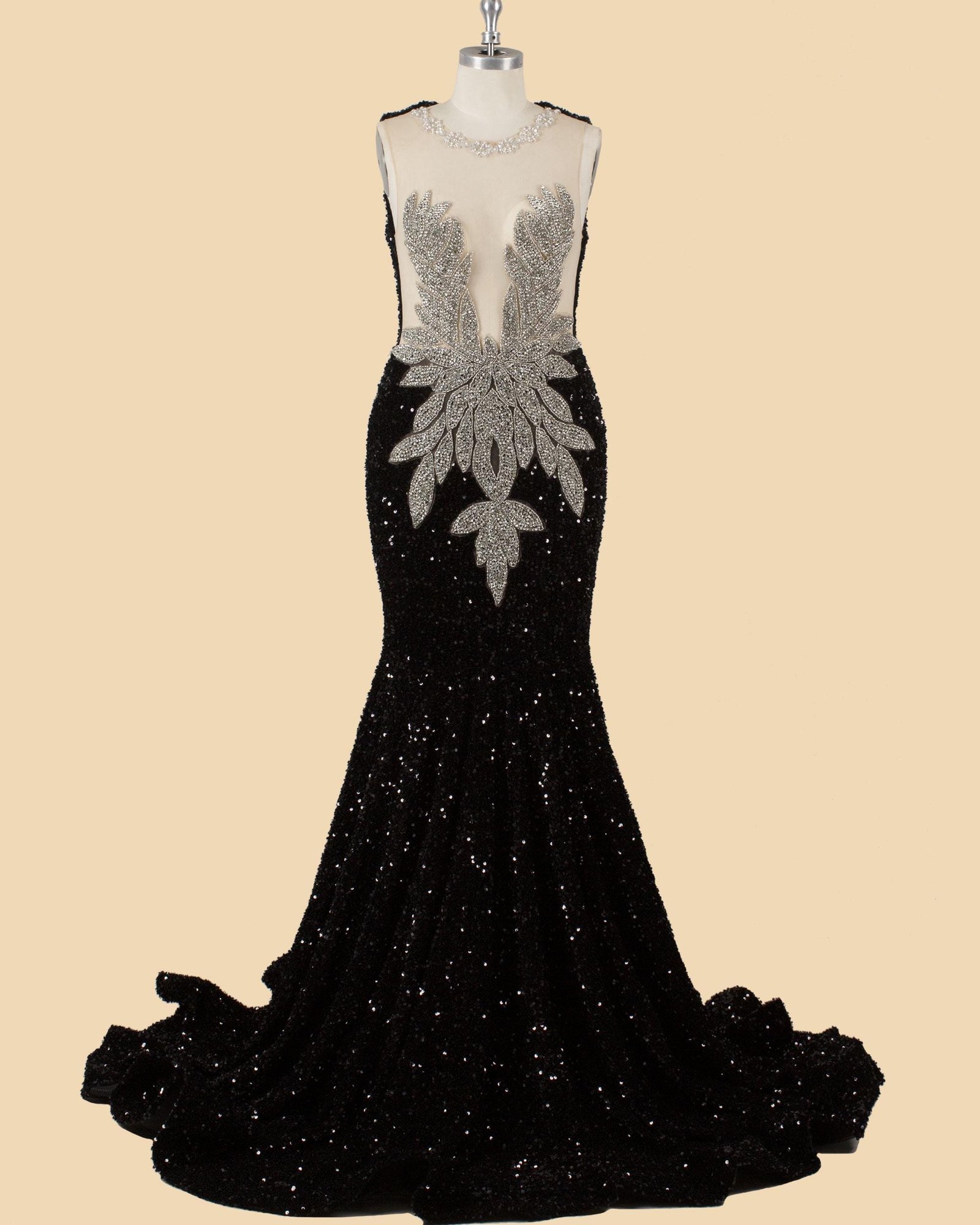 Custom Made Crystal Evening Gown