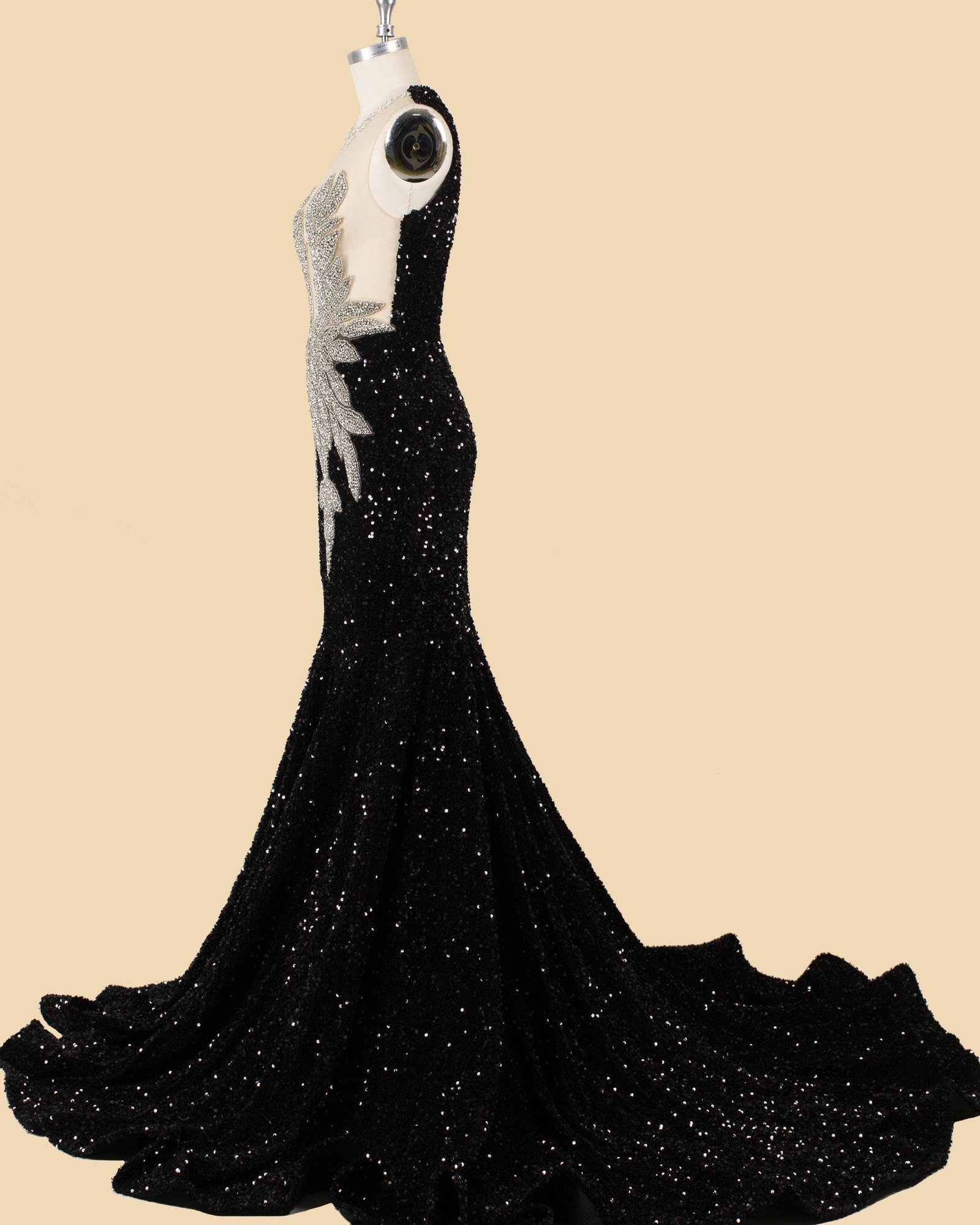 Black Prom Dress 2026 Regencycore Lace, Custom Made Crystal Evening Gown, Formal Gala Wear - Image 4