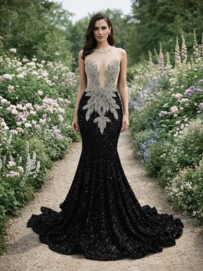 Black Prom Dress 2026 Regencycore Lace