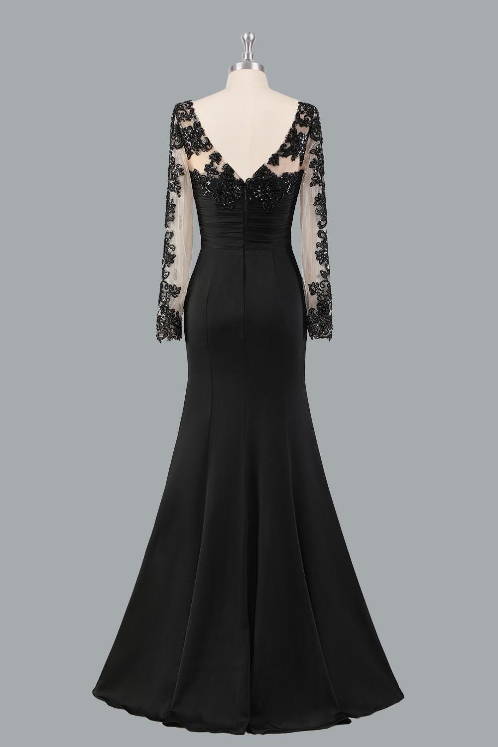 Black Prom Dress 2026 Regencycore Lace, Custom Made Satin Evening Gown, Formal Gala Wear - Image 6