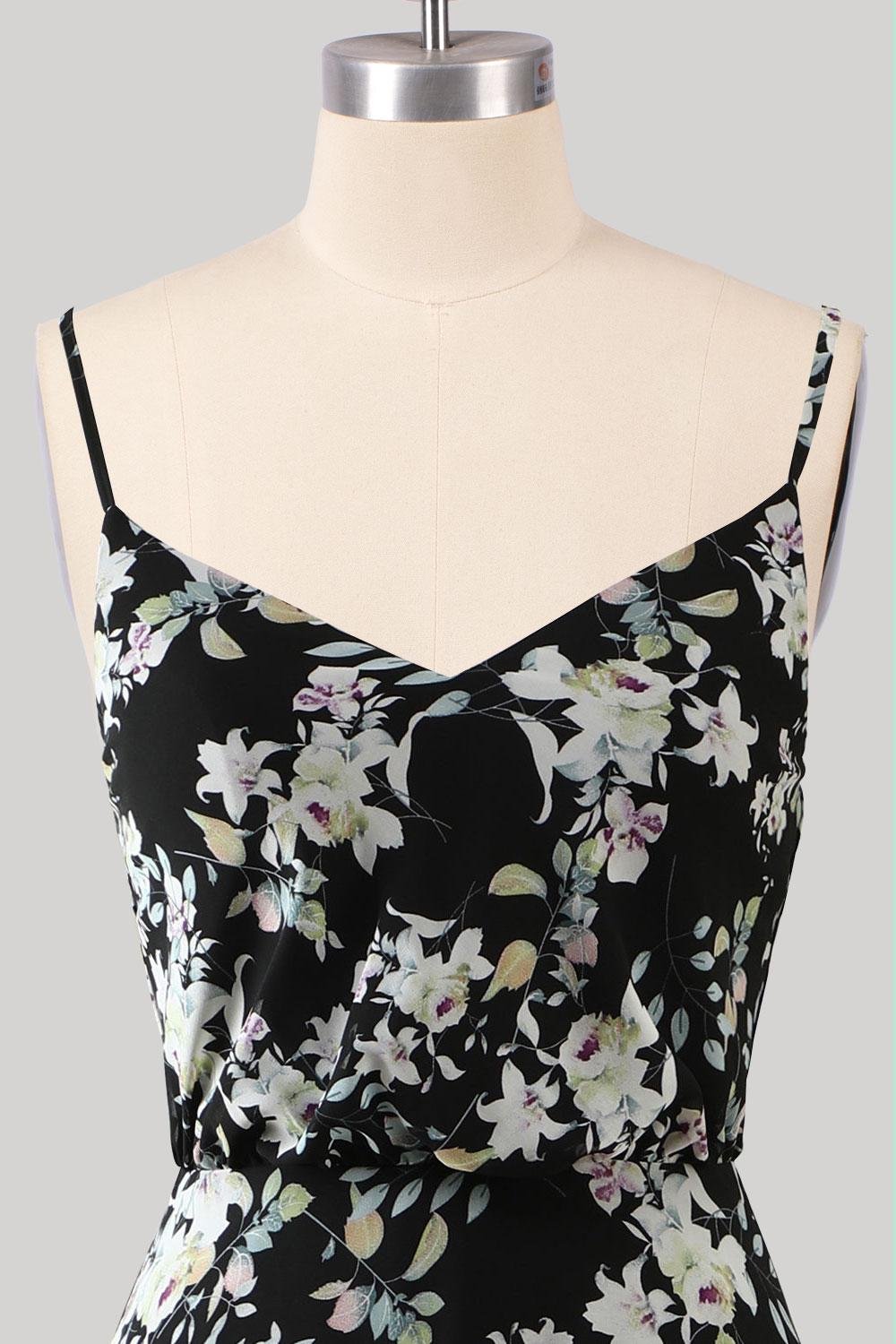 Black Prom Dress 3D Floral Applique, Custom Made Chiffon Evening Gown, Formal Gala Wear - Image 5