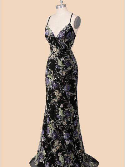 Custom Made Embroidery Evening Gown