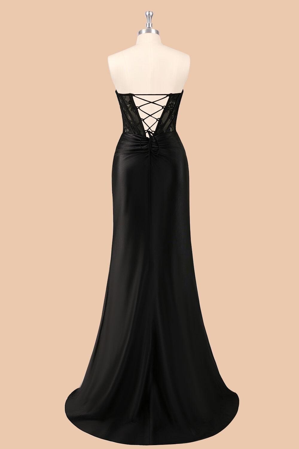 Black Wedding Dress Regencycore Lace, Custom Made Satin Bridal Gown, Outdoor Wedding Wear - Image 4