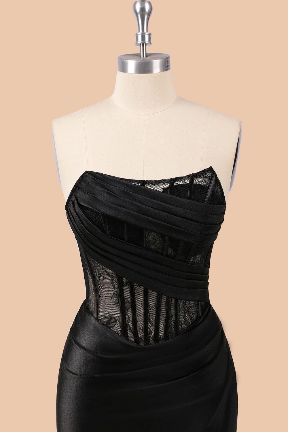 Black Wedding Dress Regencycore Lace, Custom Made Satin Bridal Gown, Outdoor Wedding Wear - Image 6