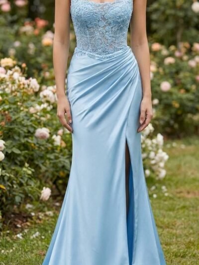 Custom Made Satin Evening Gown