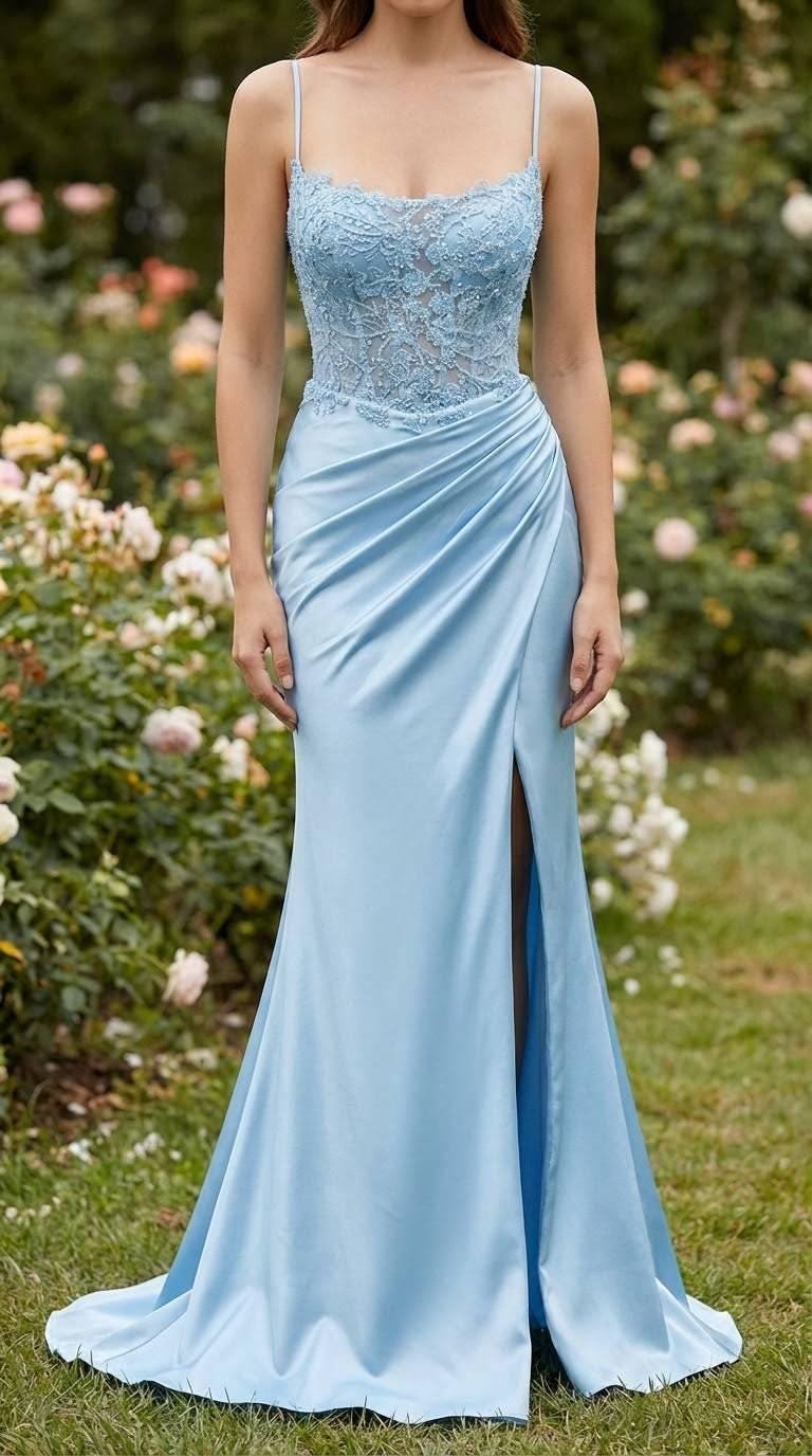 Custom Made Satin Evening Gown