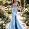 Blue Prom Dress 2026 Regencycore Lace