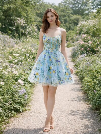 Custom Made Embroidery Evening Gown