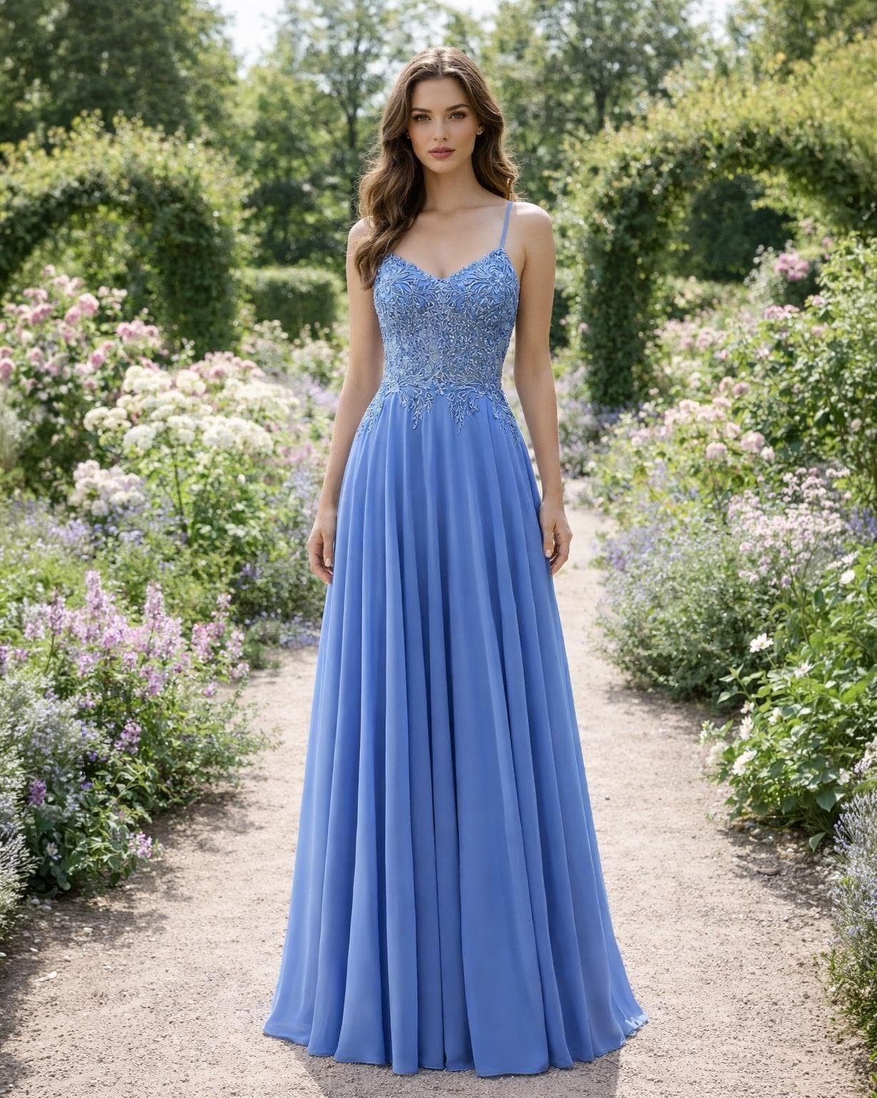 Custom Made Embroidery Evening Gown