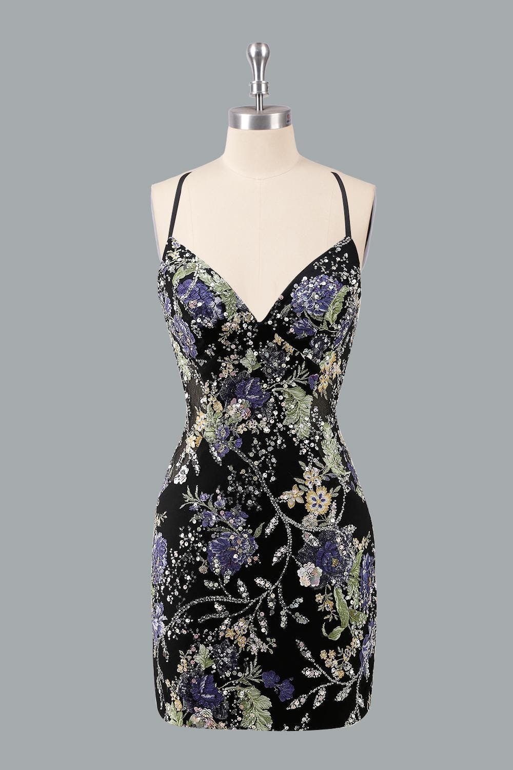 Blue Prom Dress 3D Floral Applique, Custom Made Embroidery Evening Gown, Formal Gala Wear - Image 7