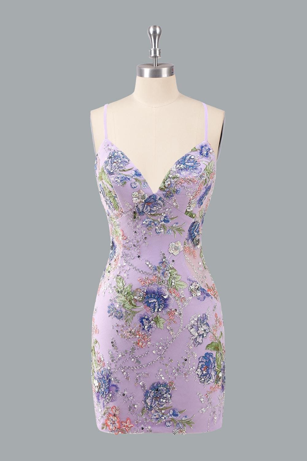 Blue Prom Dress 3D Floral Applique, Custom Made Embroidery Evening Gown, Formal Gala Wear - Image 9