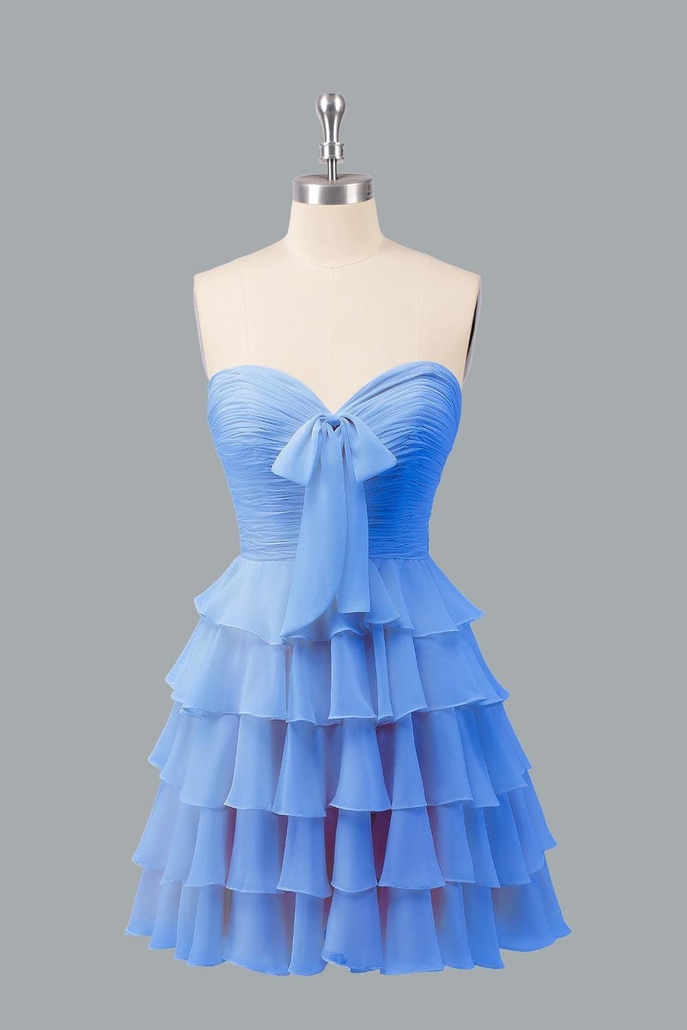 Blue Wedding Dress Ethereal Style, Custom Made Satin Bridal Gown, Outdoor Wedding Wear - Image 9