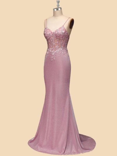 Custom Made Crystal Evening Gown