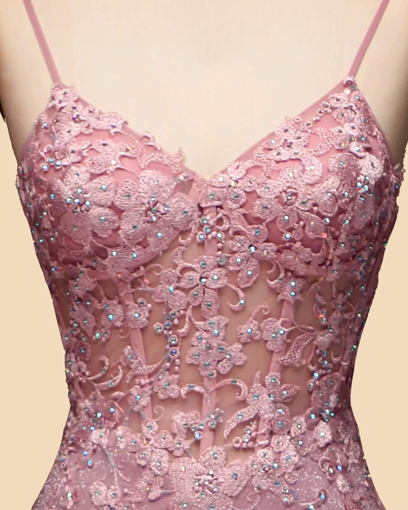 Blush Prom Dress 2026 Regencycore Lace, Custom Made Crystal Evening Gown, Formal Gala Wear - Image 5