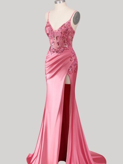 Custom Made Satin Evening Gown