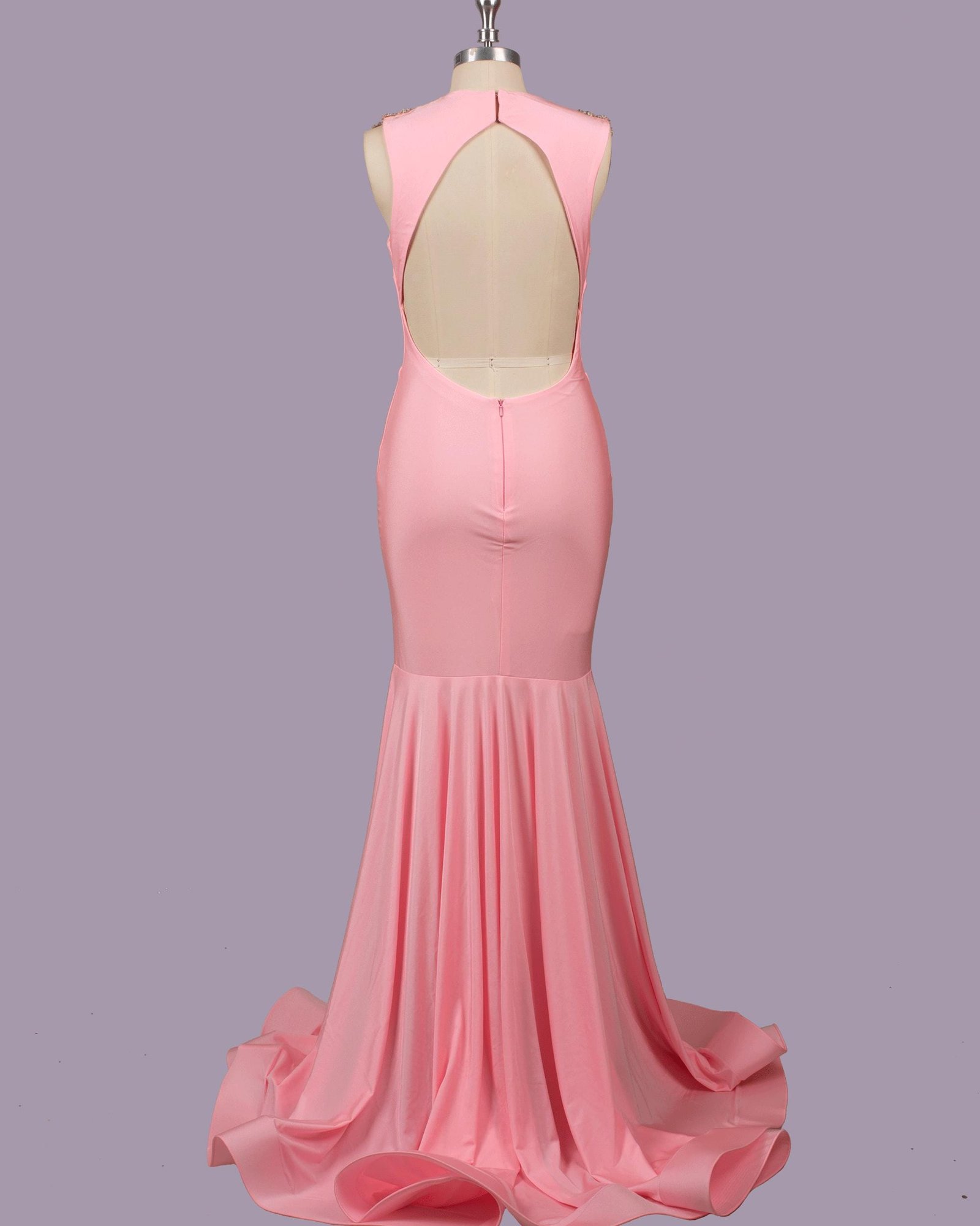 Custom Crystal Pink Mermaid Prom Dress Beaded Luxury Evening Gown Formal Garden Party Attire - Image 3