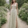 Custom  Floral Corset Prom Dress Slit Garden Party Gown Embroidered Lace Wedding Guest Attire