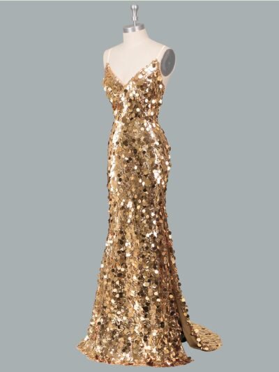 Luxury Gold Gala Dress
