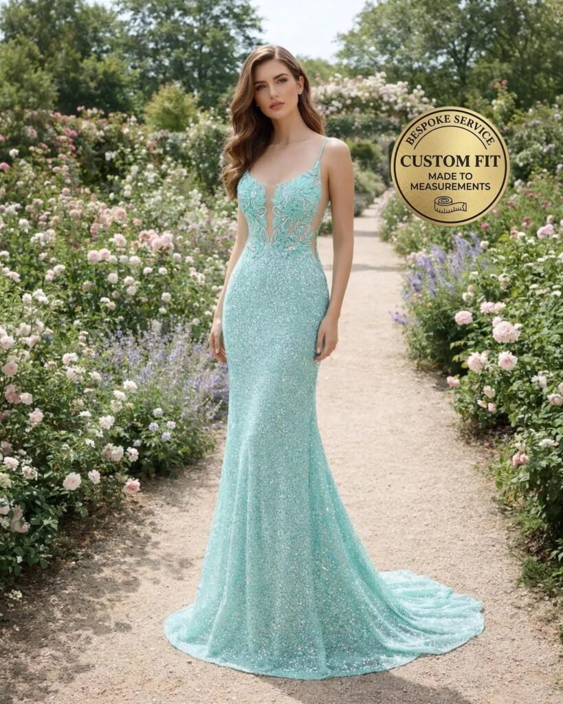 Cyan Prom Dress 2026 Regencycore Lace