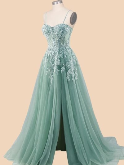 Custom Made Embroidery Evening Gown