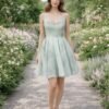 Cyan Prom Dress  3D Floral Applique