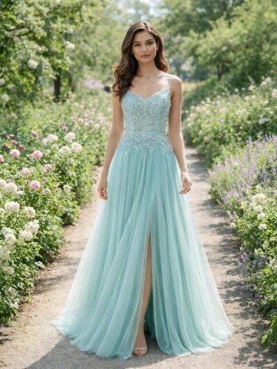 Custom Made Satin Evening Gown