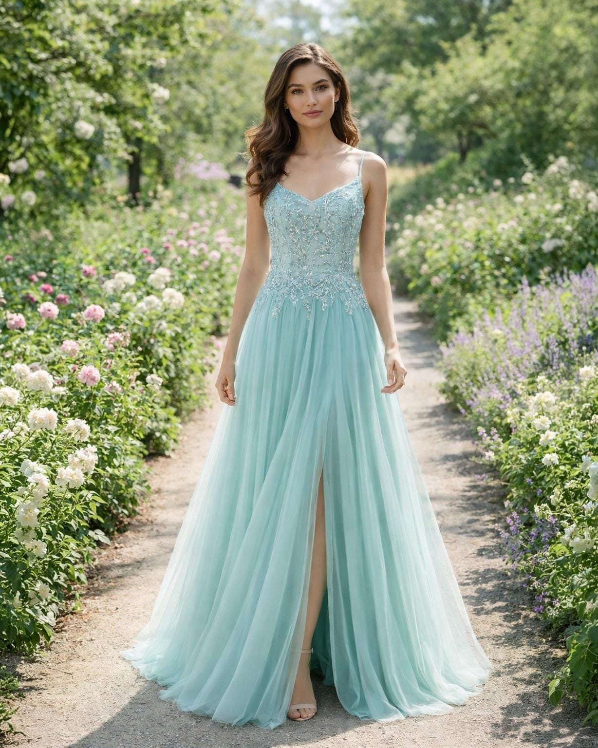 Custom Made Satin Evening Gown