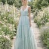 Dusty blue Wedding Dress Sleek Minimalis