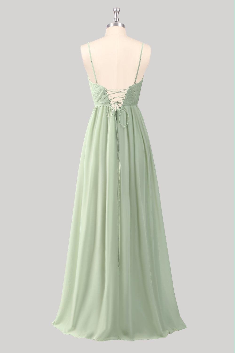 Green Prom Dress 2026 Ethereal Style, Custom Made Chiffon Evening Gown, Formal Gala Wear - Image 4