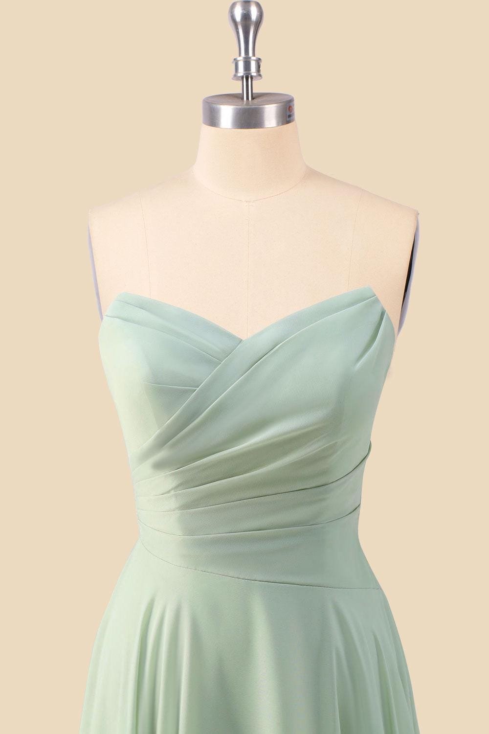 Green Prom Dress 2026 Ethereal Style, Custom Made Satin Evening Gown, Formal Gala Wear - Image 6