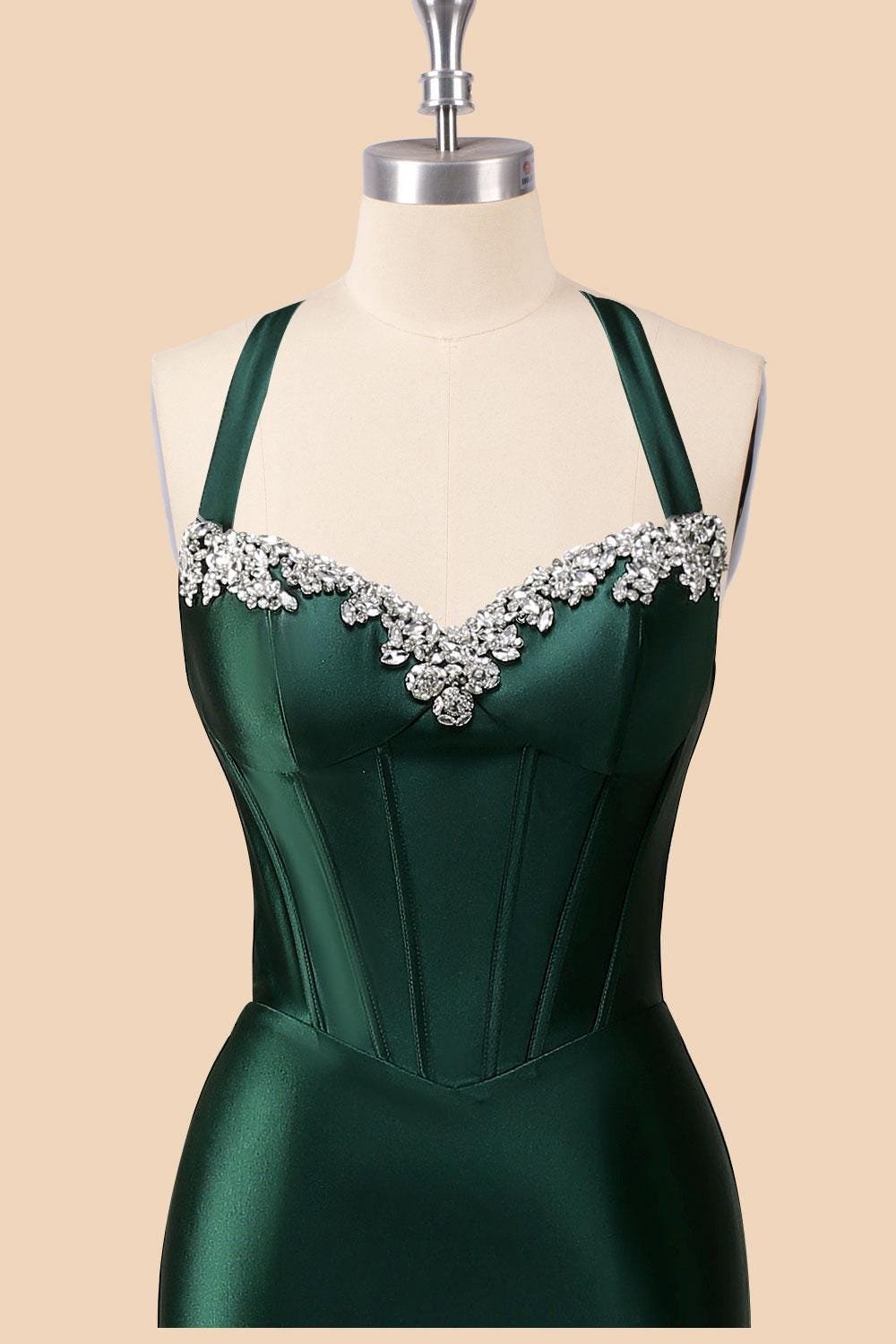 Green Prom Dress 2026 Ethereal Style, Custom Made Satin Evening Gown, Formal Gala Wear - Image 6