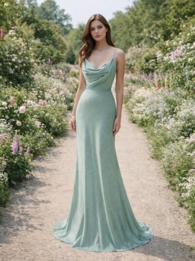 Custom Made Satin Evening Gown