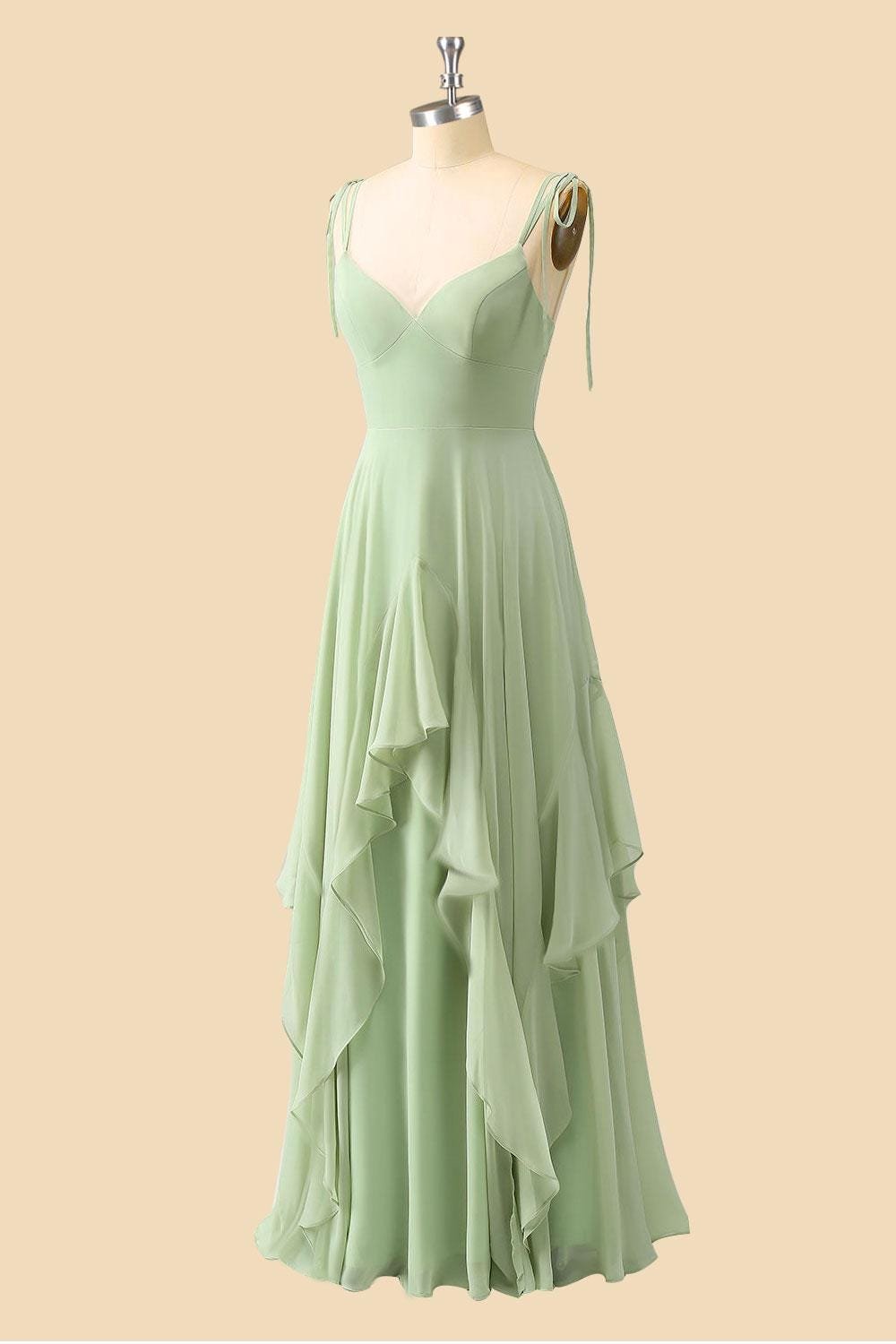Green Prom Dress 2026 Sleek Minimalism, Custom Made Chiffon Evening Gown, Formal Gala Wear - Image 4