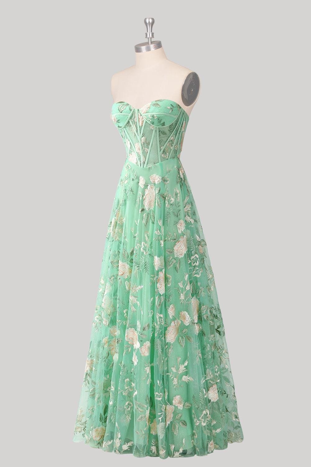 Custom Made Embroidery Evening Gown