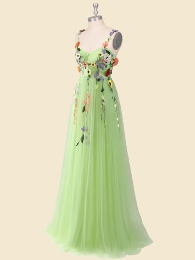 Custom Made Embroidery Evening Gown