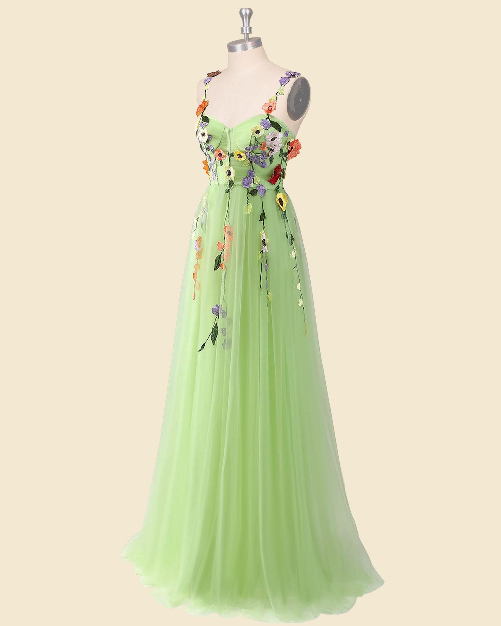 Custom Made Embroidery Evening Gown
