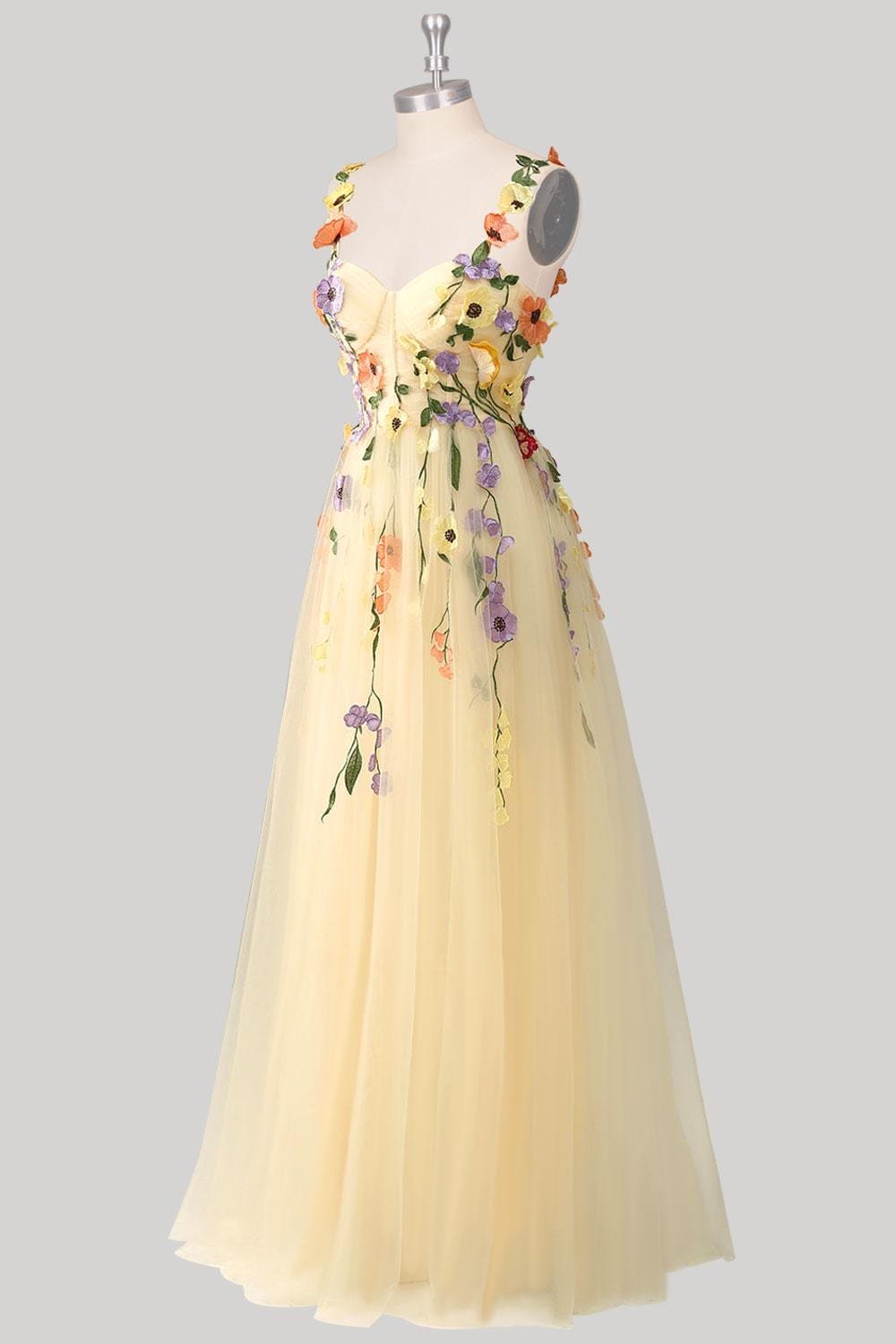 Green Prom Dress 3D Floral Applique, Custom Made Embroidery Evening Gown, Formal Gala Wear - Image 8