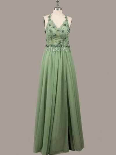 Custom Made Satin Evening Gown