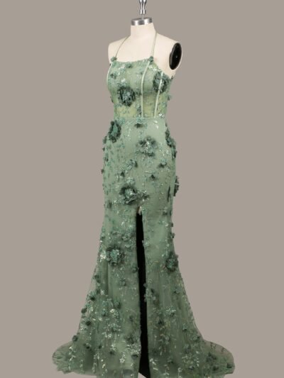 Custom Made Satin Evening Gown