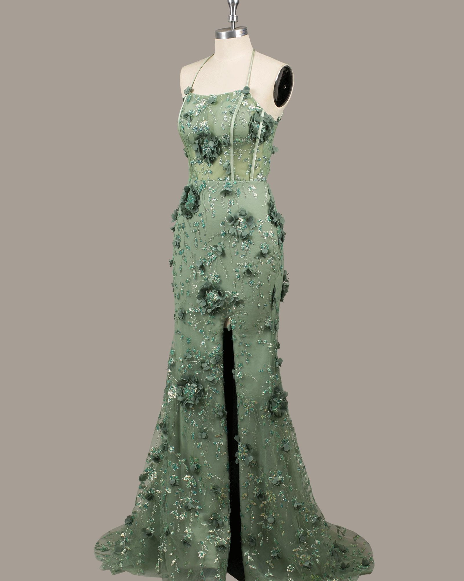 Custom Made Satin Evening Gown