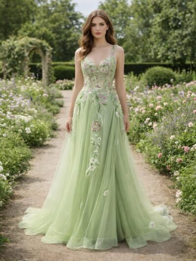 Custom Made Satin Evening Gown