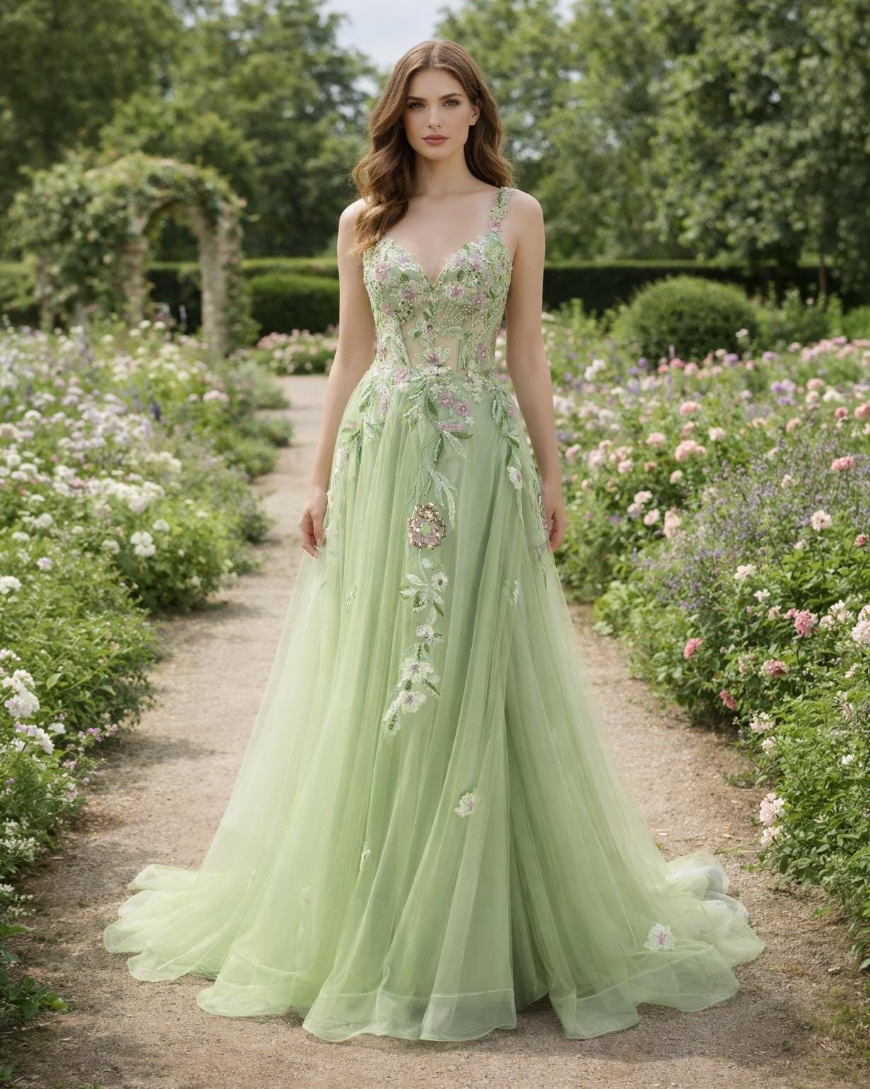 Custom Made Satin Evening Gown