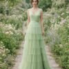 Green Wedding Dress Ethereal Style
