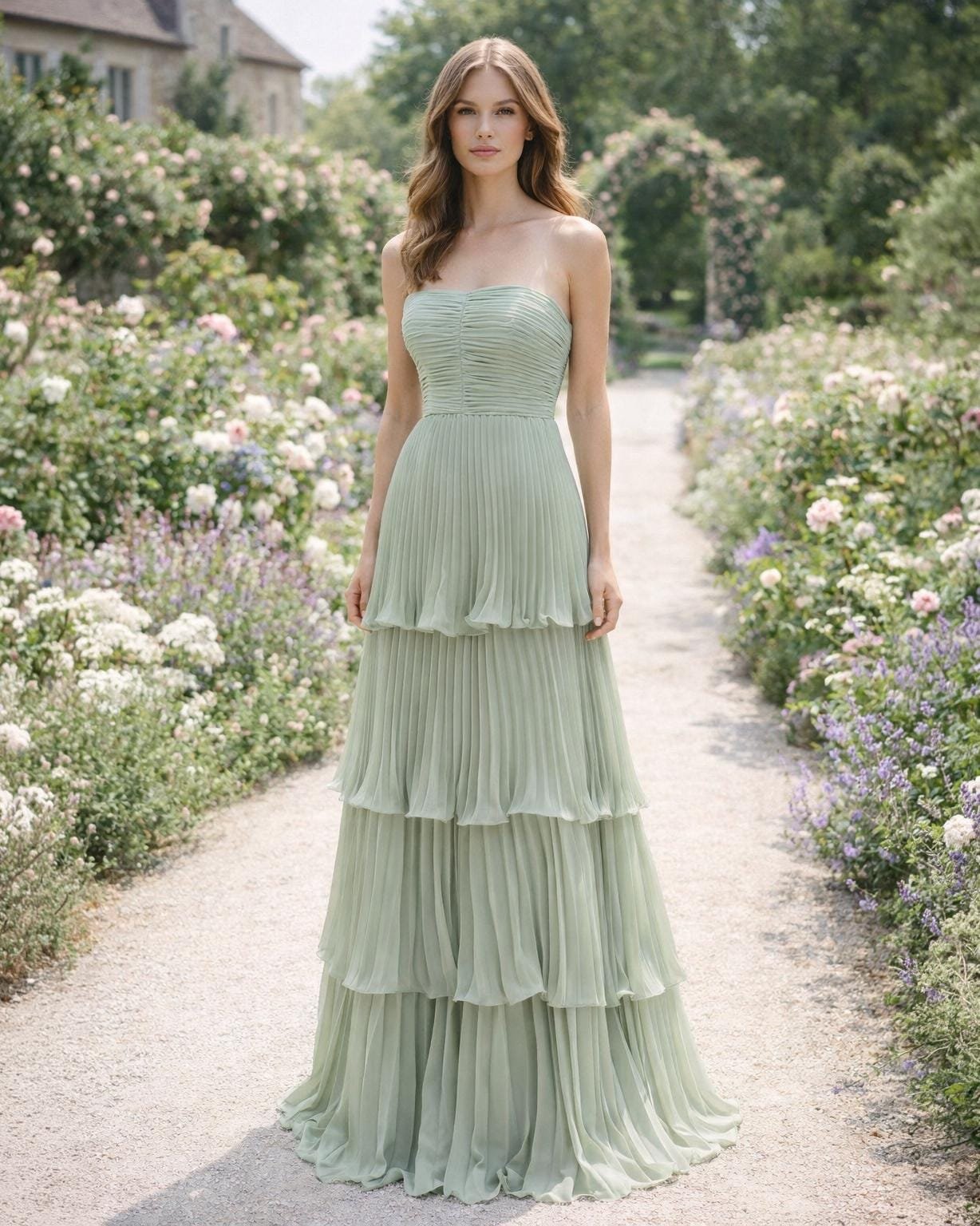 Custom Made Chiffon Bridal Gown