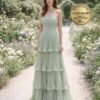Green Wedding Dress Sleek Minimalism