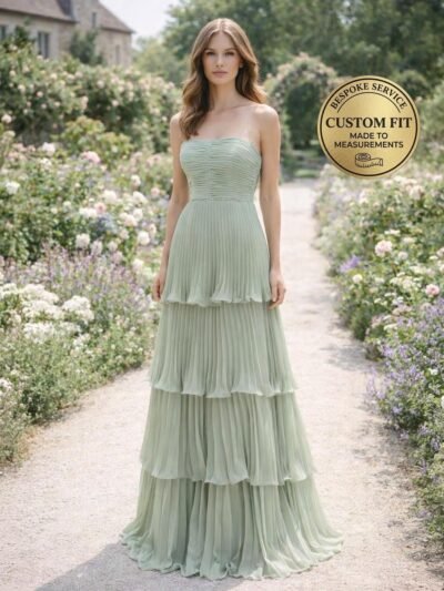 Green Wedding Dress Sleek Minimalism