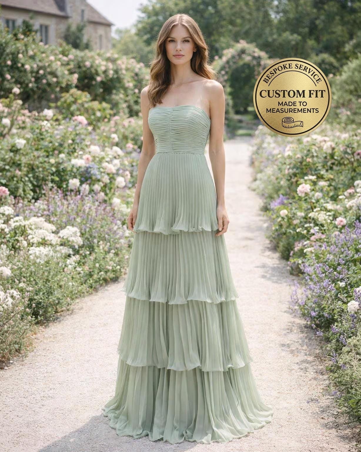 Green Wedding Dress Sleek Minimalism